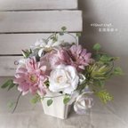 作品◆モーヴピンクのガーベラのアレンジメント◆造花◆花倶楽部 