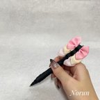 作品【SALE】かわいくて書きやすいピンク系リボンペン