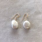 作品Fresh Water Pearl Drop earrings ドロップ淡水パールピアス