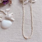 作品\ new /  beads necklace 〈white×perl〉