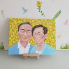 作品両親へのプレゼントに似顔絵はいかがですか？結婚式でのプレゼントにも喜ばれています。