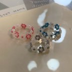 作品bi-color flower 0beads ✿ ビーズリング