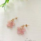 作品桜🌸とフラワーチャームのピアス/イヤリングＧ