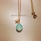 作品☆再販☆green blue chalcedony × starfish necklace