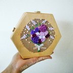 作品Purpleflowers（木製バッグ）