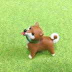 作品犬 おねだり柴犬　ミニチュア粘土細工