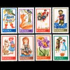 作品長靴をはいた猫など童話 ポーランド 1968年 外国切手8種 未使用【古切手 素材】