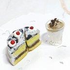 作品☆韓国カフェ風☆ ミニチュア オレオケーキとチョコレートドリンクセット