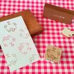 作品『ゆるくまちゃんひょっこり』消しゴムはんこ