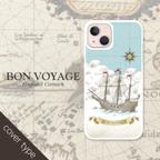 作品BON VOYAGE 欧風の帆船 ペン画風アート ハードケース スマホケース iPhone Android