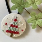 作品刺繍🪡くるみボタンヘアゴム・クリスマス