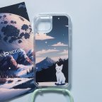 作品【受注生産】白猫と一緒 / ループセンス オリジナルストラップiPhoneケース