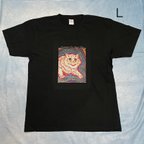 作品ルイス・ウェイン　サイケデリック・キャット　綿Tシャツ黒　Lサイズ　SML有り