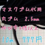 作品マスクゴム　代用　丸ゴム　約2.5mm 10m　送料込み