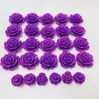 作品大きな薔薇が人気(^.^)紫のバラパーツ (大)20点セット (小薔薇)6Pおまけ付き