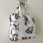 作品冬の野鳥エコバッグ、野鳥アートタイト・アンド・タイディ・トートバッグ、Winter Wild Birds Tight ‘n’ Tidy Tote Bag, Eco bag, カーディナル