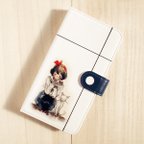 作品【iPhone7/8/SE(第二世代)】手帳型ケース／白猫