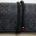 作品６６１２　色大島紬で作った和風財布・ポーチ　＃送料無料