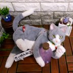 作品【きゃばんねこ】　ハチワレのねこかばん　リアルな実物大