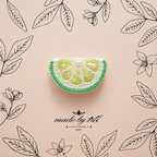 作品LIME ライム ビーズ刺繍ブローチ 