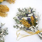 作品ミモザと北海道ラベンダーのスワッグ ミニサイズ ドライフラワー花束