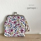 作品- gamapo - ちょうどいいサイズのがま口ポーチ // flower pink