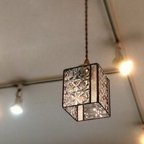作品ローズガラスのペンダントライト☆彡(シェードと灯具のセット)