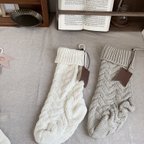 作品モコモコ　靴下🧦　大きいサイズ　クリスマスオーナメント　②色