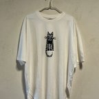 作品ネコさん　レディースビッグシルエットTシャツ綿100％【S～4L】