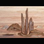 作品流木で描く山水画（L saiz） 流木アート、　壁の装飾、＃１７