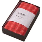 作品風呂敷　日本のかたち　立涌菱刺子　先染ふろしき　 赤　弁当箱包み　綿100％　120cm幅