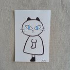 作品ねこ　猫　絵　手書き　原画　イラスト