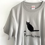作品【猫とネズミ】Tシャツ グレー 猫柄 シルクスクリーン 綿100% S〜L
