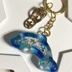 作品イルカ🐬 3 海塗り オイルキーホルダー🩵しいのはんどめいど