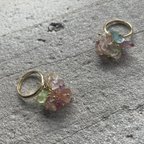 作品colorful natural stone ring