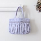作品スモッキング刺繍のトートバッグ ｰCARRYiN lavender ｰ
