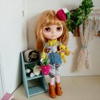 作品ブライス*＊Blythe Outfit＊*お洋服セット*可愛いふんわりサロペット等６点