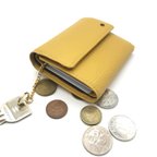 作品小さなメインウォレット【MIMIT】イエロー イタリアンレザー使用　三つ折り本革コンパクト財布