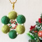 作品【☆クリスマス限定☆】ふわきらチャーム[クリスマスリースVer1」/アクセサリー・プレゼント・冬・クリスマス