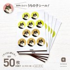 作品【受注制作】うちの子シール(50枚) /送料無料 ペットのシール