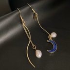 作品silver925 月と星　ピアス　ハンドメイド