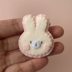 作品フェルトマグネット　うさぎ　こうさぎ　bunny　冷蔵庫　ホワイトボード　pink (B)