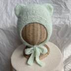 作品【完成品】teddy hat (green)