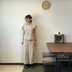 作品大人服 ハーフリネン  セットアップ（トップス・パンツ）