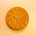 作品受注製作 wall clock  ケヤキ 無垢一枚板