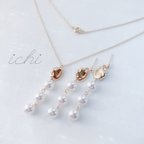 作品【セット♦︎160円お得】トリプルパールシンプルネックレス&ピアス✳︎イヤリング