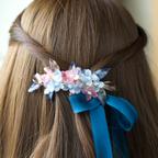 作品『ルノワール ピアノを弾く少女たちの色彩bouquet Silk ribbon 髪飾り』▷水彩ジュエリー