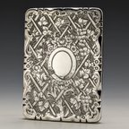 作品1861年 英国アンティーク 純銀製 メモ帳型カードケース James Collins