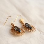 作品drop earrings - black and clear