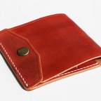 作品薄型シンプル札ばさみ MC-03 マネークリップ　ヌメ革赤茶 財布